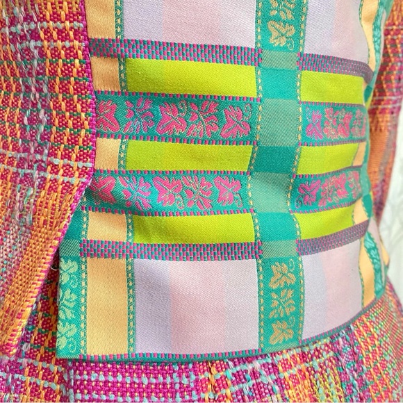 VINTAGE BAZAR CHRISTIAN LACROIX COLORFUL TWEED ZIP UP JACKET HIGH RISE SKIRT SET - Picture 7 of 16